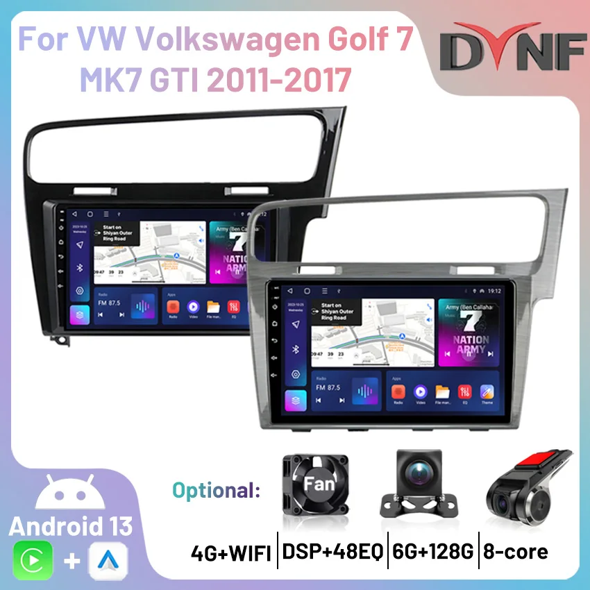 Автомобильный DVD-плеер с RHD Carplay Android Auto Мультимедиа для VW Volkswagen Golf 7 MK7 GTI 2011-2017