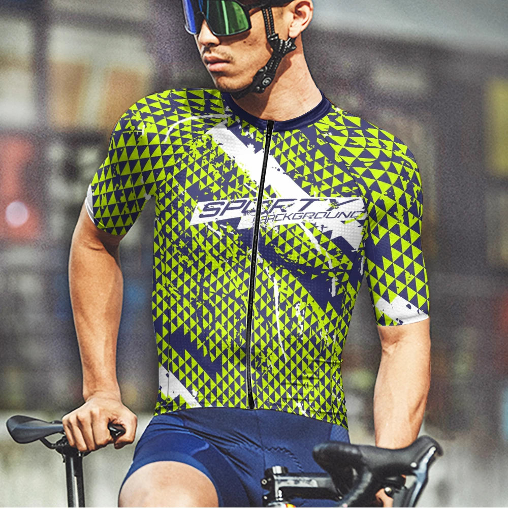 Треугольная сращивающаяся трендовая велосипедная сетчатая ткань с принтом