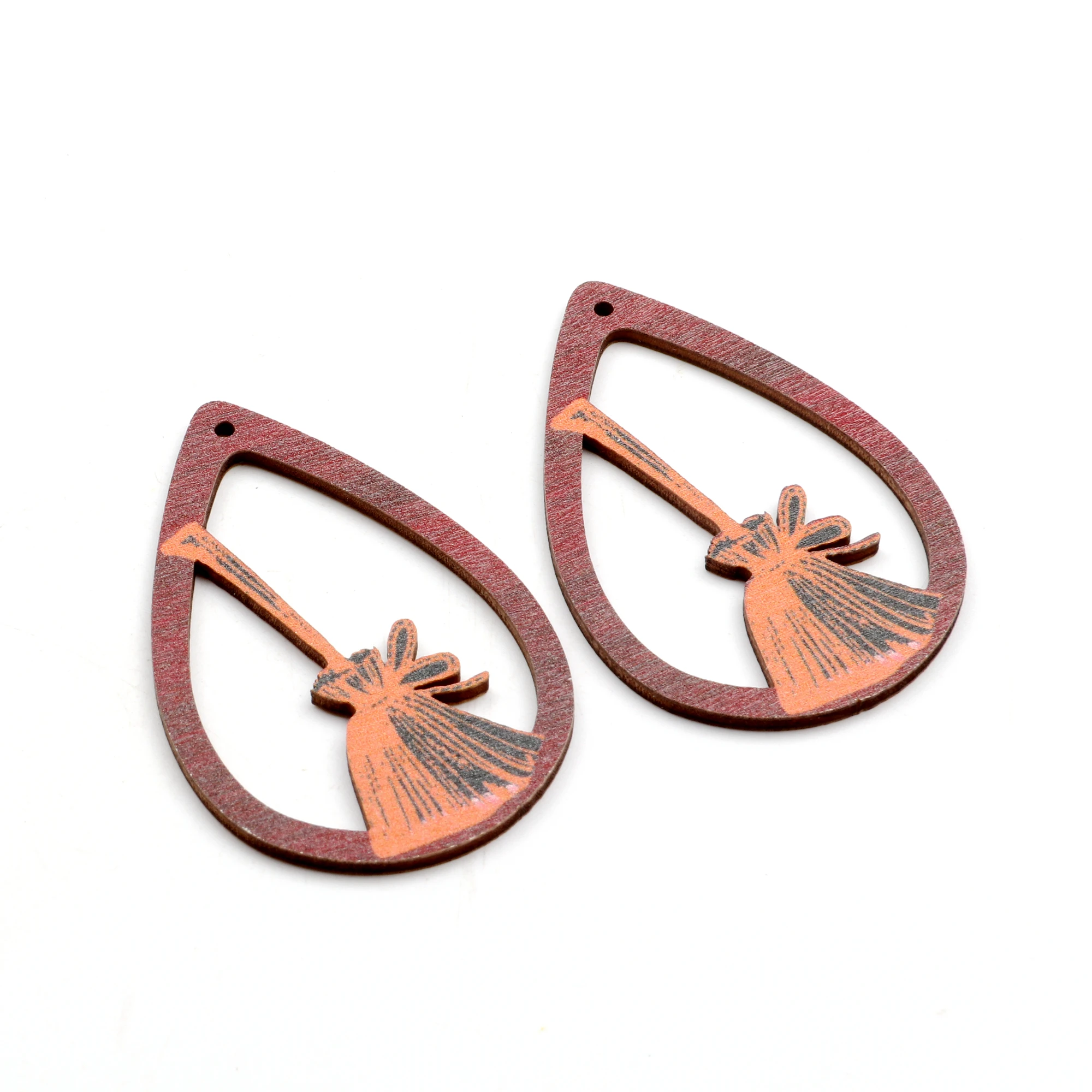 Деревянные подвесные серьги сделай сам на Хэллоуин Подвески ко Дню всех святых