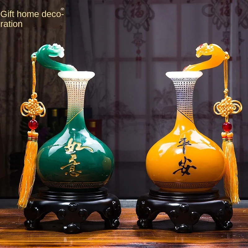 

Ping An Ruyi Vase Decoration Crafts Home Living Room Wine Cabinet Hallway Decorations Housewarming Gift