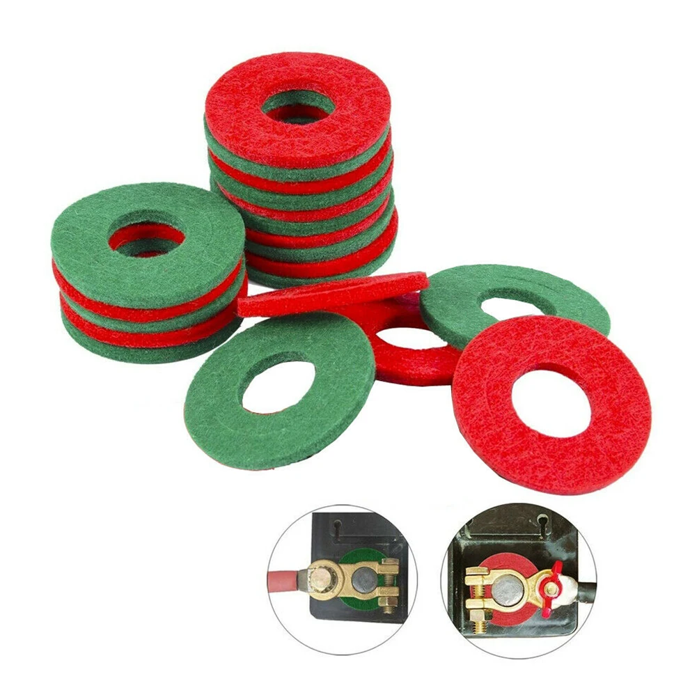 

Pack Of 20 High-quality Color Washers Anti-corrosion Car Battery Terminal Gaskets Bag-type Felt Pads Universal