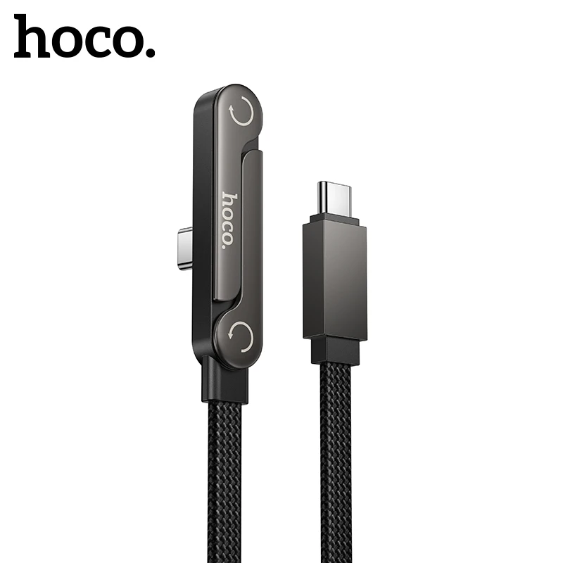 Фото Кабель HOCO 60W 2-в-1 USB-C на USB-C для быстрой зарядки со складной подставкой для телефона и настольным держателем для iPhone 17/16 и Samsung №1