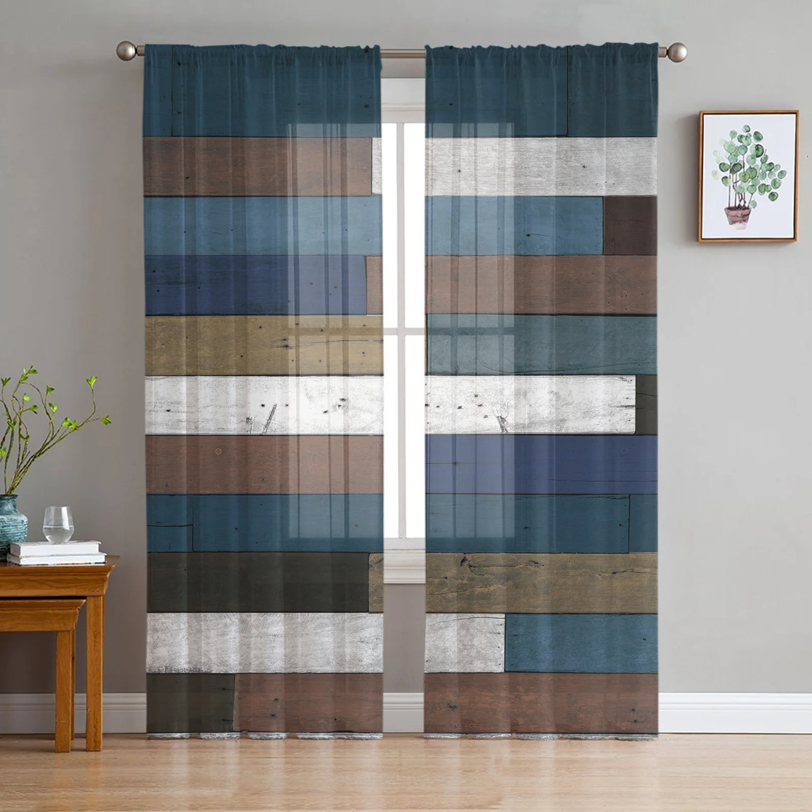 

Тюлевые шторы с текстурой древесины, для гостиной, спальни, украшение, прозрачная вуаль, оконные занавески, драпировки для вечеринок, панели