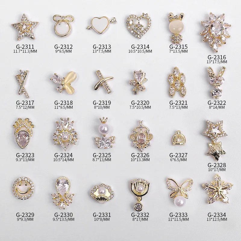 

Искусство ногтей Настоящее золото циркон сердце бабочка ракушки микро инкрустация ногтей алмазное украшение