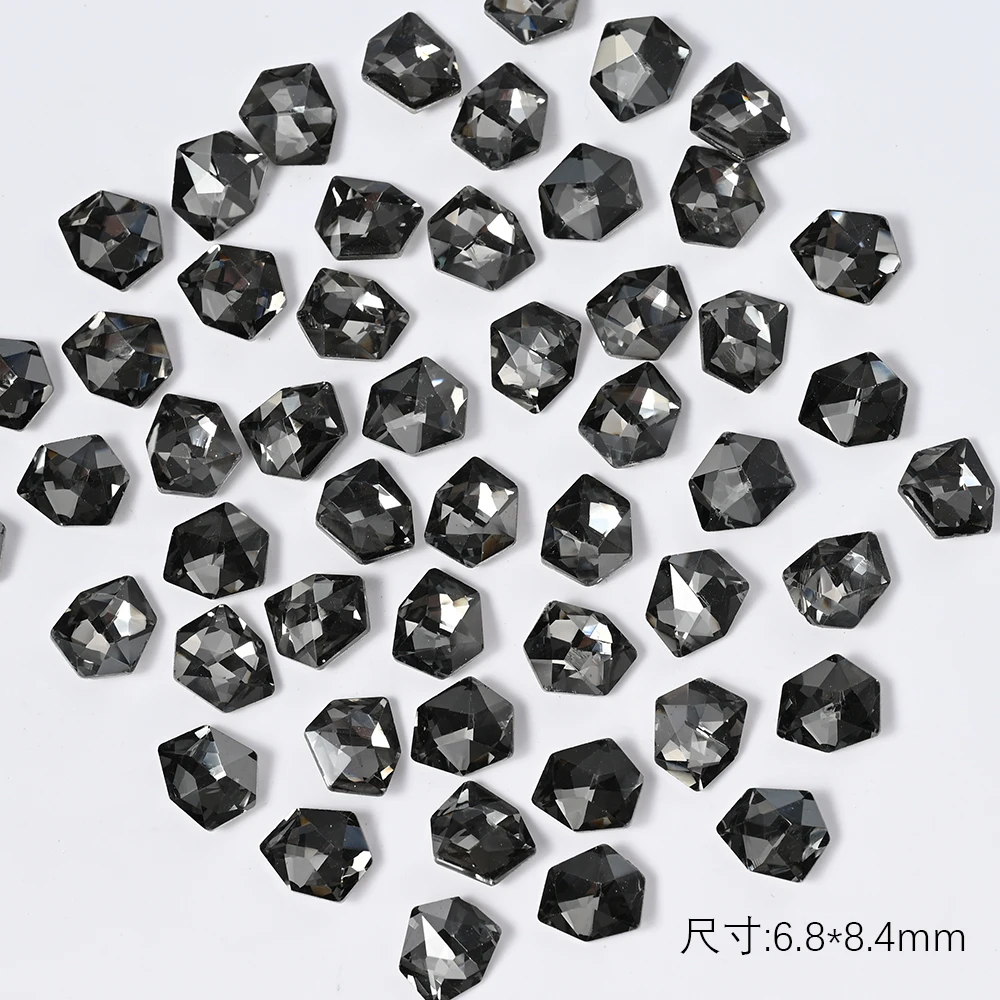 

50Pcs 3D Crystal Nail Art Charms 3D Aurora Sharp Bottom Irregular Rhinestone Gems Luxury Diamond Jewelry For Manicure Decor