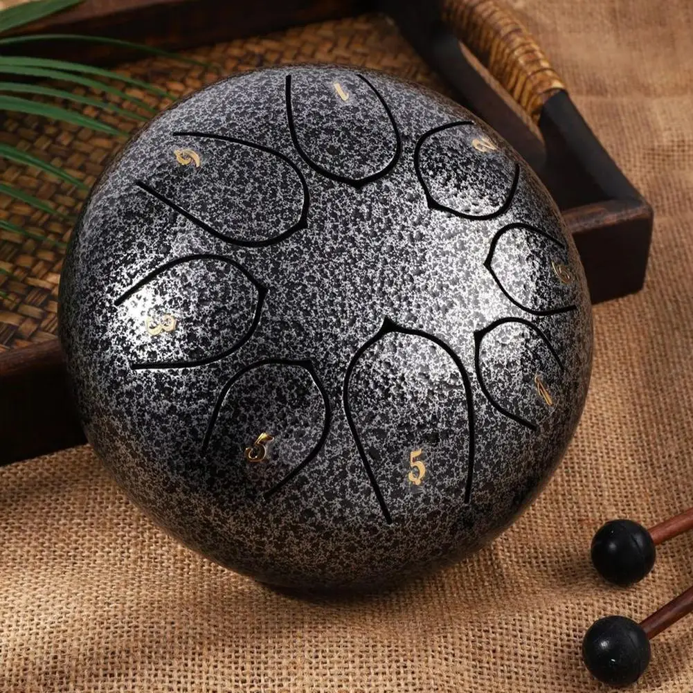 

6-дюймовый 5-дюймовый стальной барабан с язычком и барабанными палочками, ручная форма, волшебный барабан, Ударные музыкальные инструменты, ...