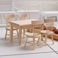 112 dollhouse wooden dining table chair model set miniature furniture accessories restaurant bar table furniture kids toy gift