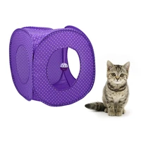 folding tent with dotted tunnel for purple rabbits and hamsters pet bed for cats and puppies