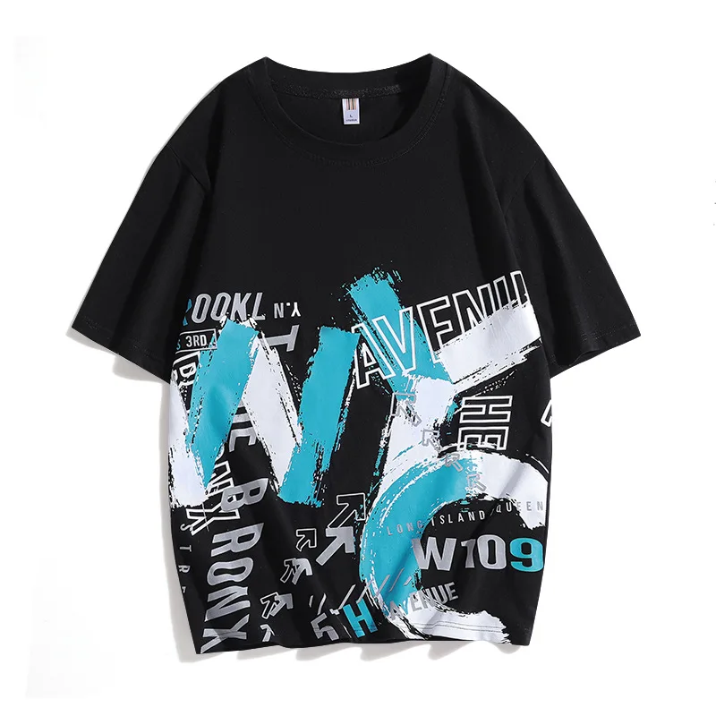 

New Arrival Fashion Super Large Summer Men's Youth Round Neck Printed Short Sleeve T-shirt Plus Size 2XL3XL 4XL 5XL 6XL 7XL 8XL