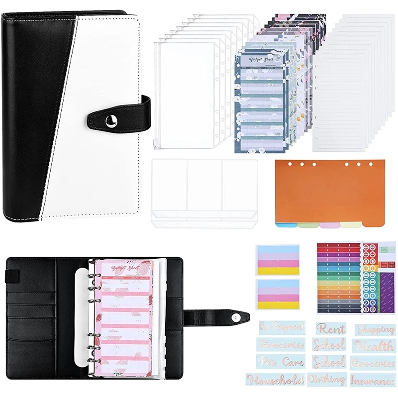 

6 Holes Loose-Leaf Notebook, A6 Binder Budget Notebook Ring Binder Binder for Schools, Offices, Travel and Families
