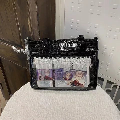 Женские трендовые сумки 2024 прозрачная сумка-тоут Ita с крокодиловым узором женская сумка на плечо Корейская популярная сумка в стиле аниме Лолита Y2K прозрачная