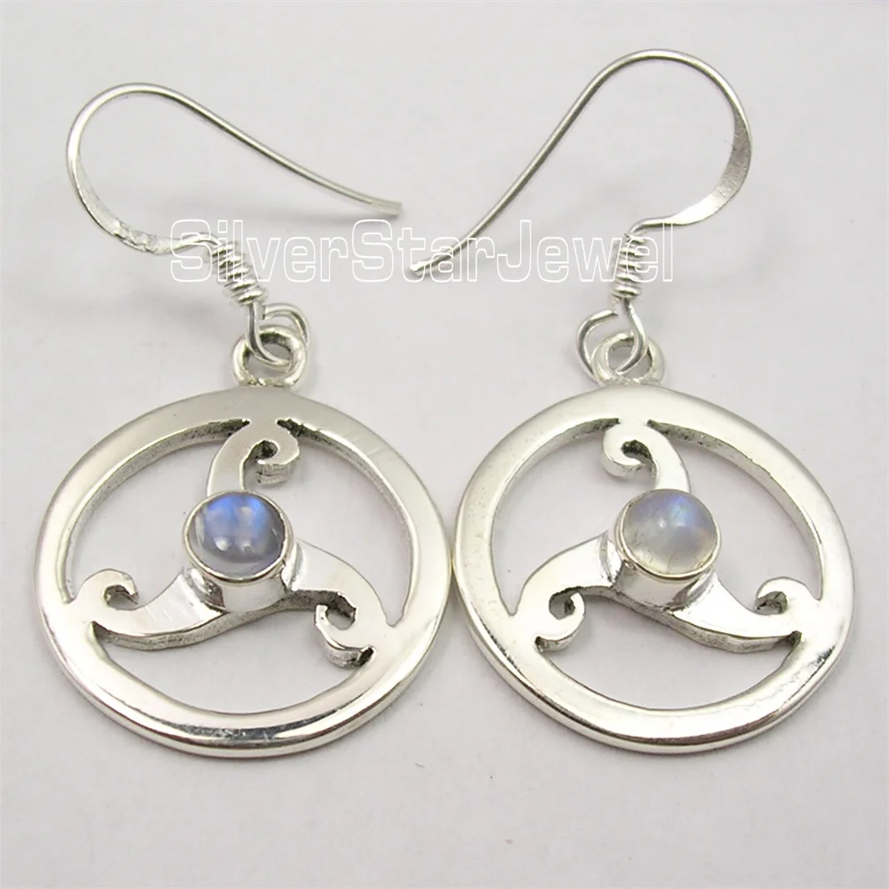 

Many Color Ethnic Semi-precious Stone Dangle Earrings 1.4"