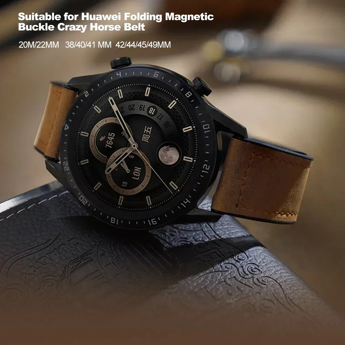 Кожаный Ремешок Для Часов Samsung Galaxy Watch 6 5 4 Active 2 Gear S3 Huawei GT4 3 20 Мм/22 Мм С Магнитной