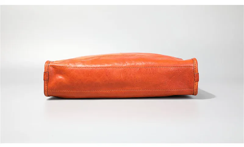 Fashion vintage high quality genuine leather men's women's briefcase natural real cowhide handbag laptop shoulder messenger bag