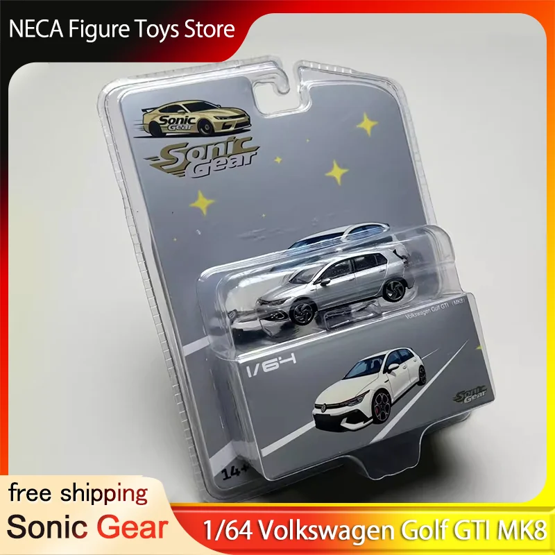 Фото Модель автомобиля Sonic Gear 1:64 Volkswagen Golf GTI MK8 Hot Hatch из литого металла в серебристом, черном, синем и красном цветах — игрушка-подарок для взрослых и детей №1