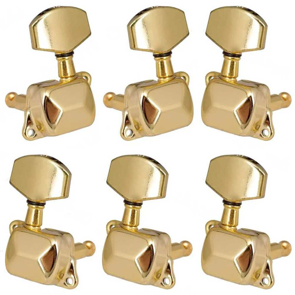

6PCS String Tuning Peg Metal SemiClosed Button Tuner For Electric Acoustic Guitar Accessories Professional Guitar Tuner Head