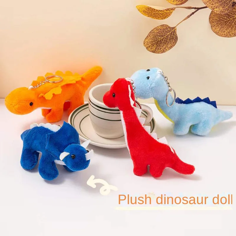 

Cartoon Jurassic Dinosaur Cute Animal Doll Pendant Plush Doll Solid Color Small Dinosaur Backpack Keychain Accessories Gift