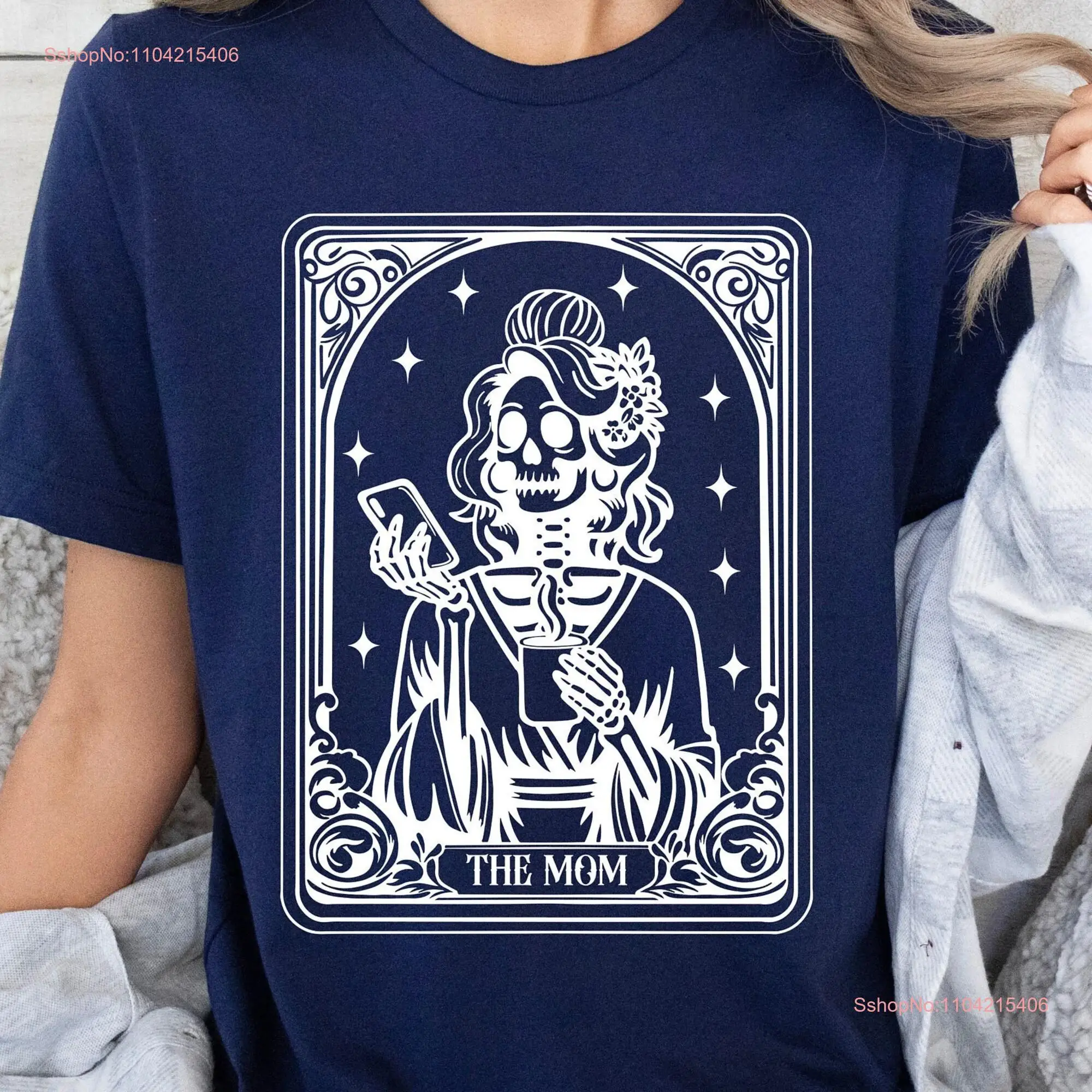 The Mom Tarot Card T Shirt Skeleton Mother Witchy Vibes Celestial Mama Mother's Day SweaT long or short sleeves