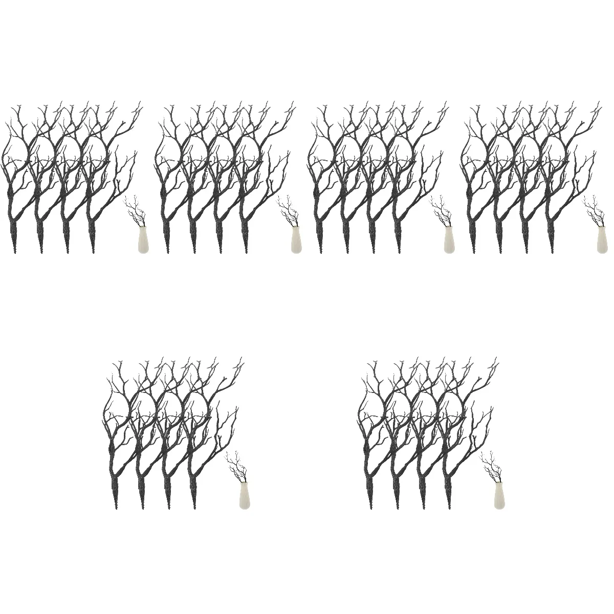 

24 Pcs Faux Antler Accessories Creative Branches Artificial Tree Table Vase Tall Headband DIY Plastic Dried Twigs Home