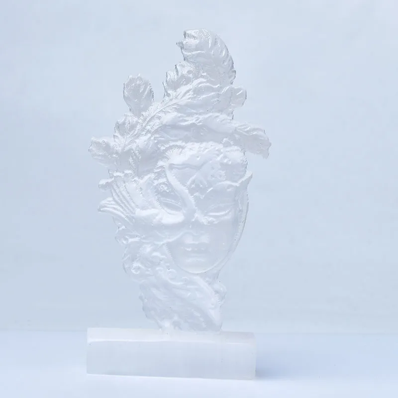 

1PC Natural Crystal White Selenite Statue Healing Gemstone Carved Phoenix Good Luck Feng Shui Figurines Wealth Haling Crystals