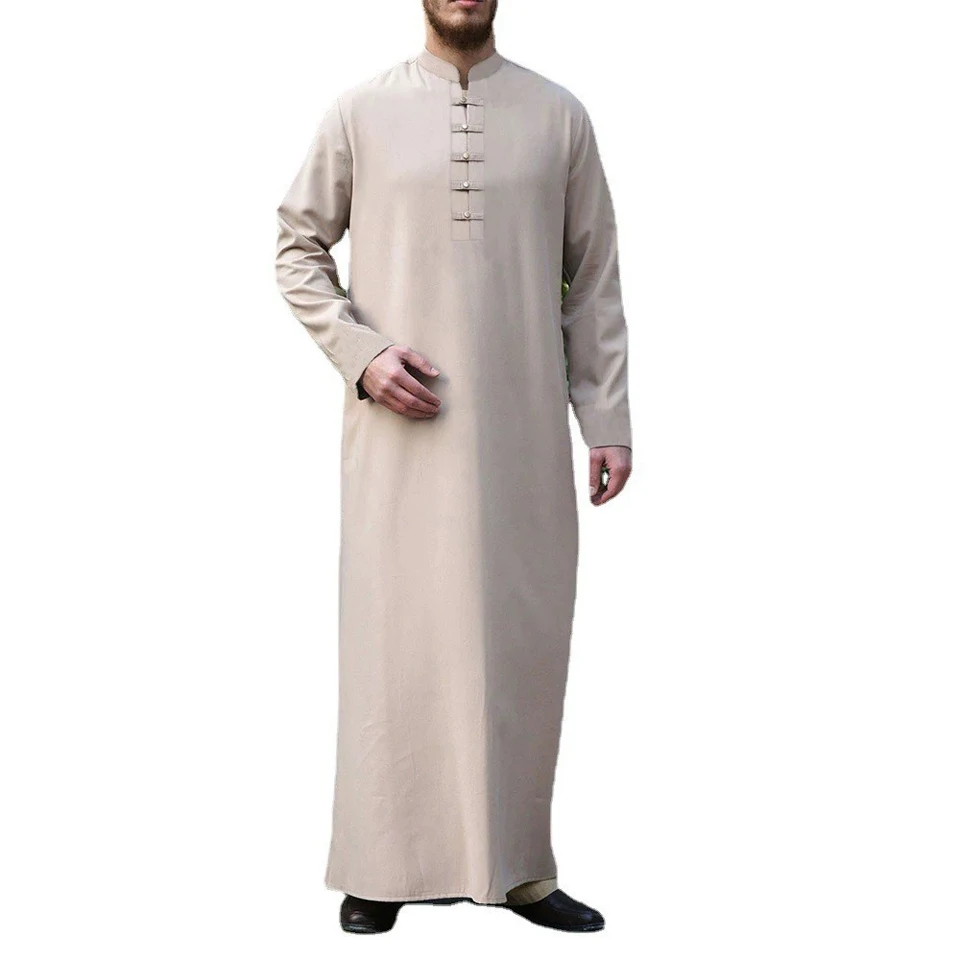 Muslim Robe Men Jubba Thobe Saudi Arabia Kaftan Pour Homme Musulman Abaya Qamis Casual Islamic Clothing Fashion Islam Dress Eid images - 6