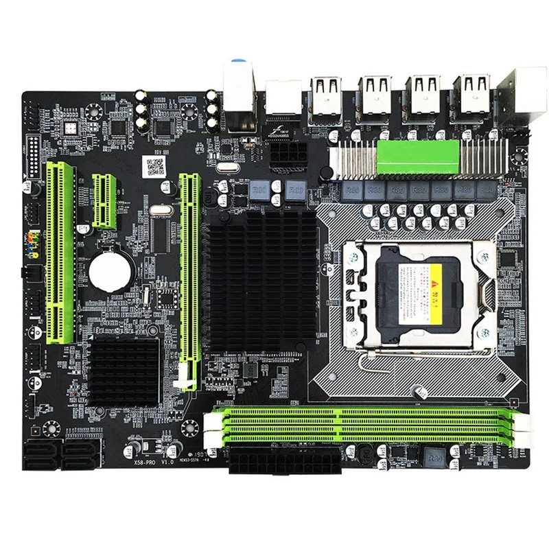 

Материнская плата X58 для компьютера, DDR3 LGA 1366-Pin 2 слота памяти, поддержка 2X16g, комплект материнской платы для настольного компьютера