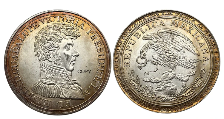 

Посеребренная копия медали Президента Мексики Гуадалупе Виктория 1824 года
