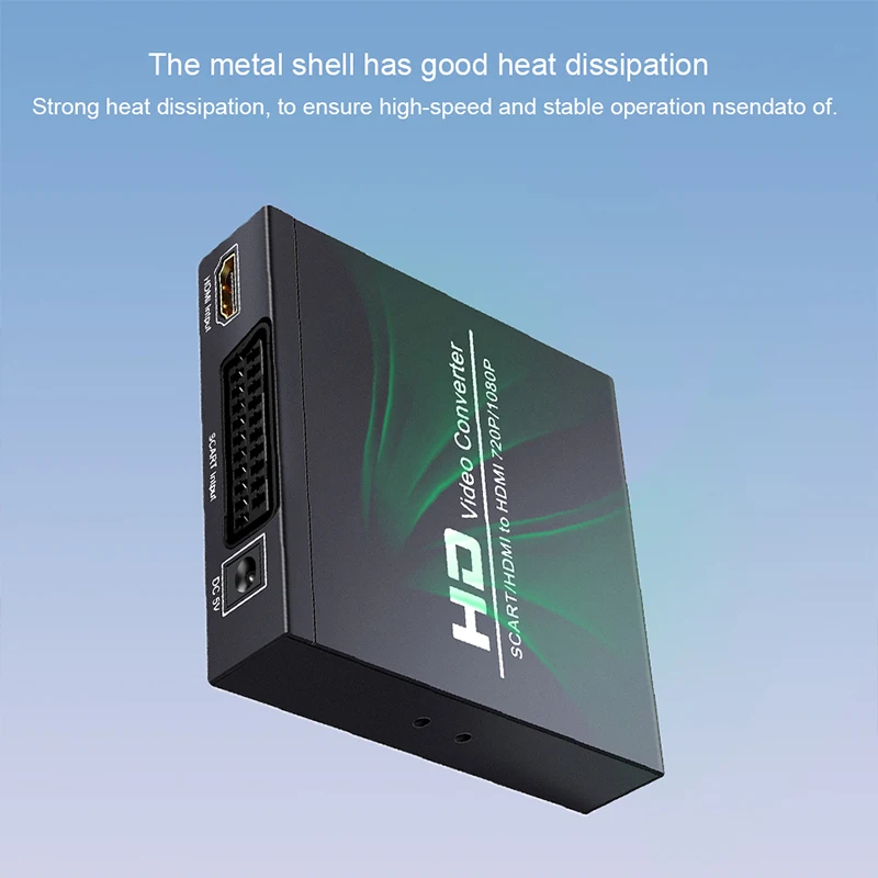 Фото Конвертер Full HD 1080P Scart HDMI в HDMI с поддержкой 480i NTSC 576i PAL, цифрового RGB-видео и композитного видео для воспроизведения HD на DVD. №5