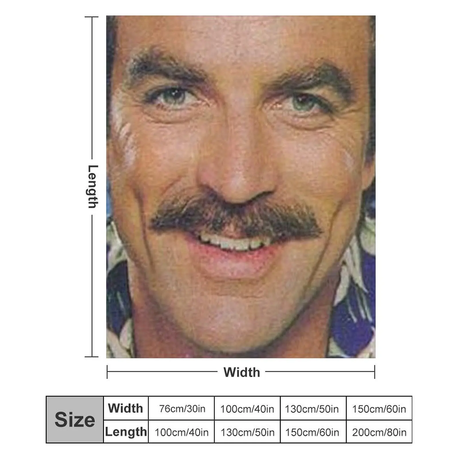 Том Selleck Забавная маска для лица Magnum P.I. Стильное одеяло самое мягкое зимы.
