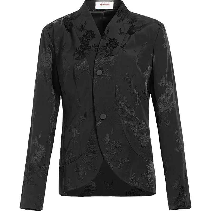 Женский блейзер с длинным рукавом V-образным вырезом