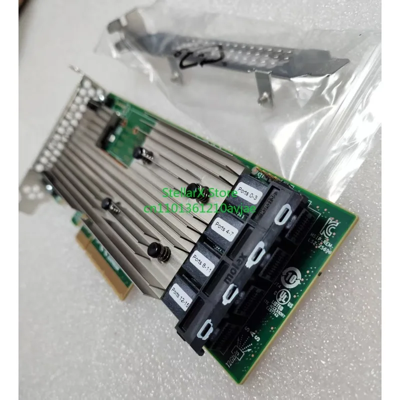 Фото Контроллер LSI 9305-16i HBA Card IT Mode SAS3224 12Gbps PCIe 3.0 x8 с 16 портами SFF-8643 Mini SAS HD и кабелем SFF-8643 SAS №4