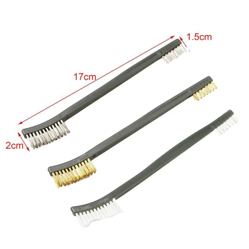 

7pcs/Set 3pcs Steel Wire Brush + 4pcs Nylon Pick Set Universal Gun Hunting Cleaning Kit Tactical Rifle Pistol Gun Cleaning Tool