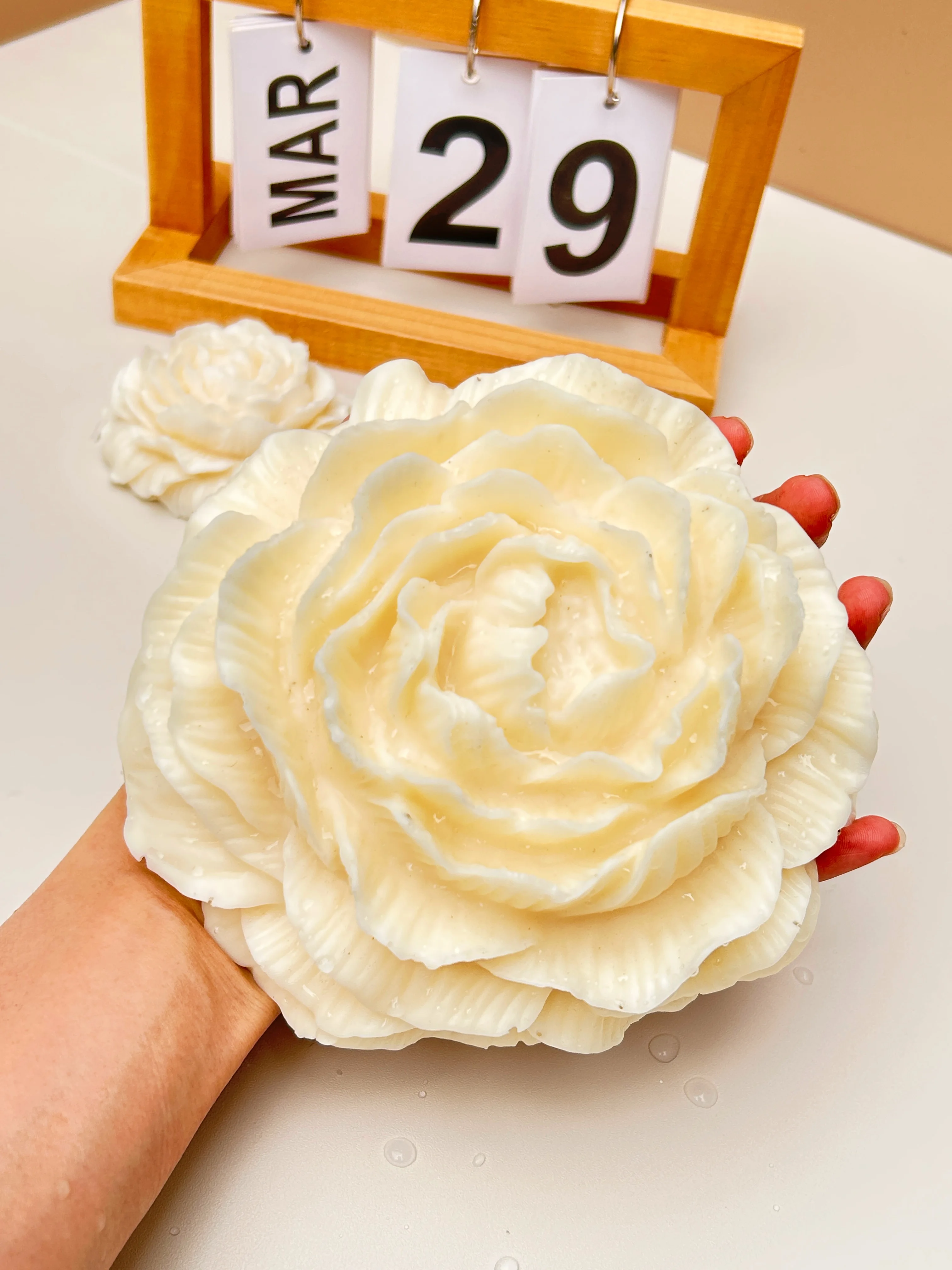 

New Large Peony Candle Silicone Mold Diy Peony Mold Production Soap Gypsum Sculpture Home Decoration Peony Wax Mold