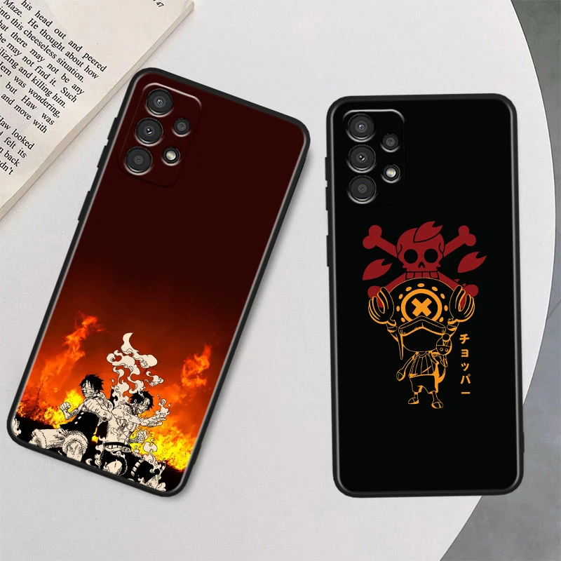 Luffy O-ne P-iece для Samsung A73 A72 A54 A53 A52S A34 A33 A32 A25 A24 A23 A22 A15 A14 A13 A05 черный чехол телефона