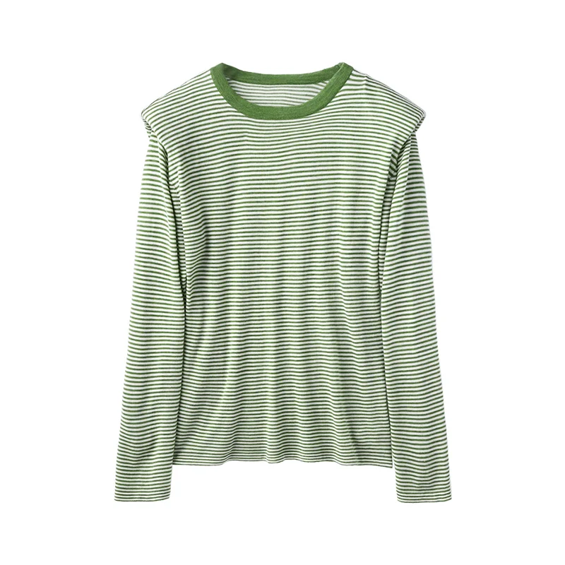 

Design Knitted Sweater Flying Sleeve 50% Wool Casual Striped Spring/Autumn Pullover Dropshipping Free Shipping Items Clothes
