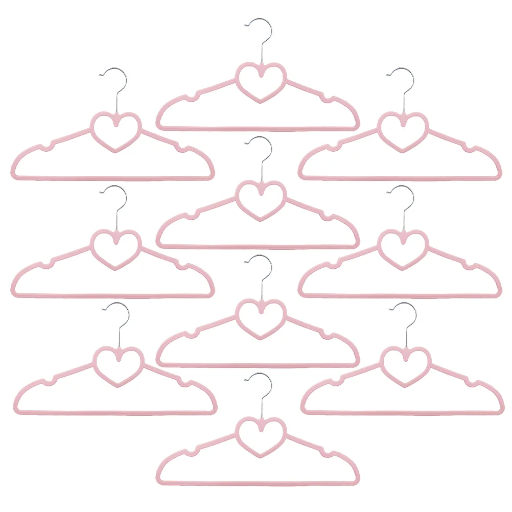 

10 pcs Heart Shaped Plastic Hangers Clothes Hangers with 360 Degree Swivel Hook Coat Hangers