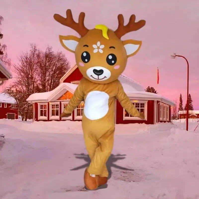 Лось олень талисман мультфильм костюм реквизит для выступлений Рождество