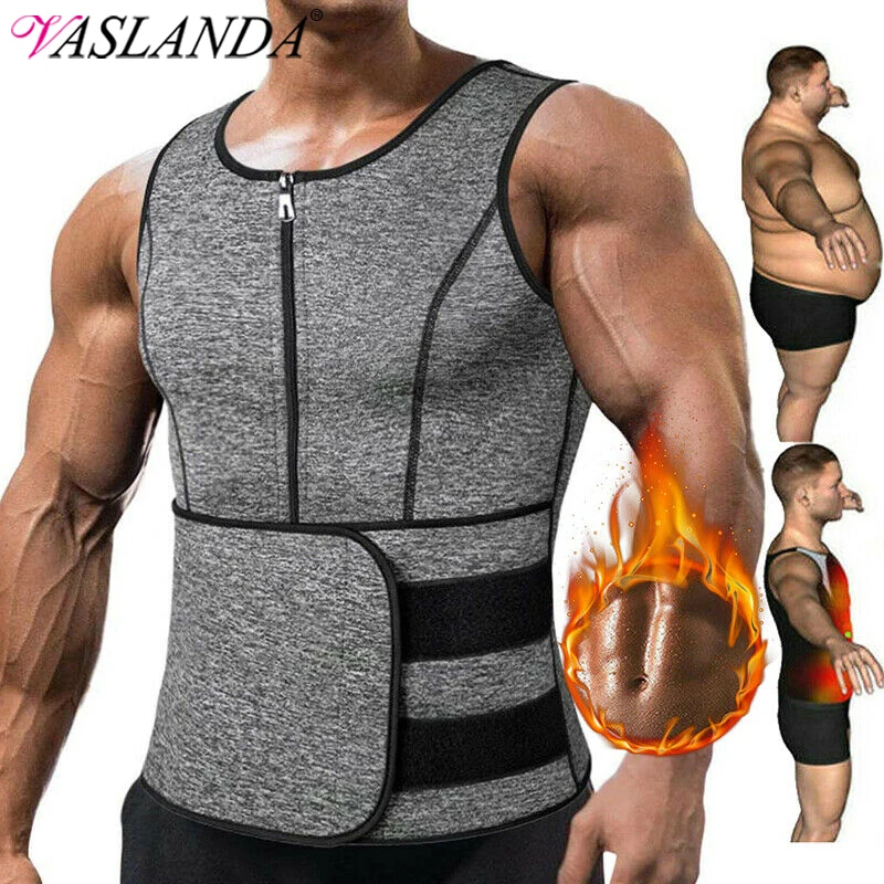 Men Neoprene Sweat Sauna Vest Waist Trainer Slimming Body Shapers Vest Shapewear Corset Gym Underwear Women Fat Burner Tank Top