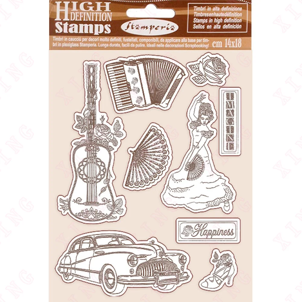 

2022 Dance Car Piano Shoes Beauty Metal Cutting Dies Silicone Stamps Scrapbook Diy Decoration Craft Embossing Reusable Template