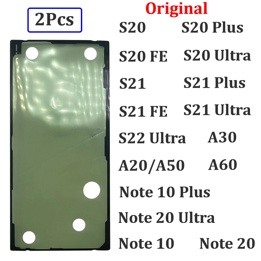 Оригинальные Водонепроницаемые клейкие стикеры на заднюю крышку, 2 шт., клей для Samsung Note 10 20 S20 Fe A20 A30 A50 A60 A70 S20 S21 Ultra Plus