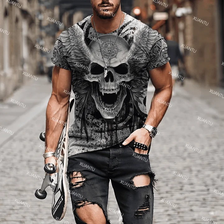 

Unisex Mexico Skull Graphic 3D Print Mens T-Shirts For Men Summer Tops Short Sleeve Street Fashion Casual Oversized Tee Shirts