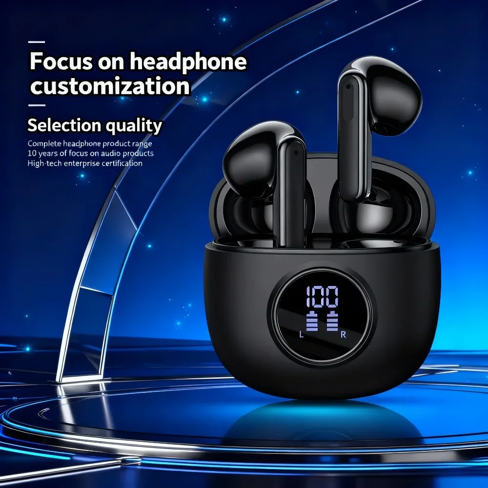 Фото Миниатюрные беспроводные Bluetooth-наушники для бизнеса и киберспорта с сенсорным управлением, высококачественным звуком, комфортной посадкой и сверхдолгим временем работы от аккумулятора. №1