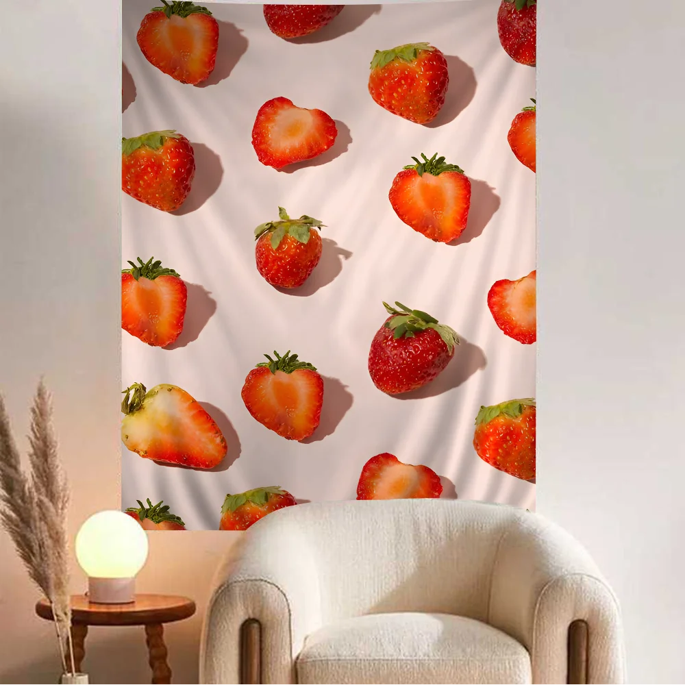 Fresh Fruit Printed Large Wall Tapestry Indian Buddha Decoration Witchcraft Bohemian Hippie Decor Blanket