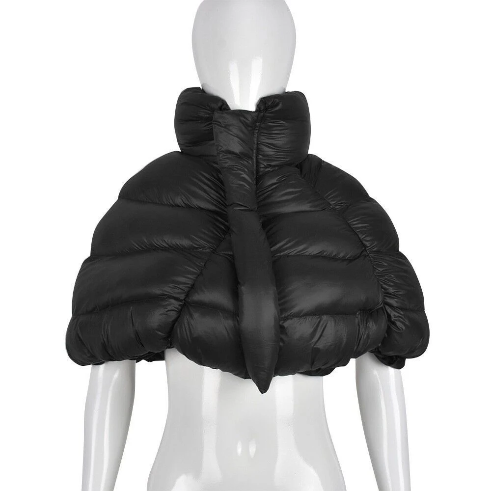 Cotton-padded Puffer Jacket Winter Clothes Women Irregular Sleeveless Terry Mock Neck Zipper Casual Streetwear Bread Outerwear