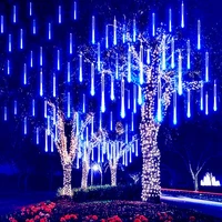 outdoor led meteor shower lights falling rain drop fairy string lights for christmas party garden holiday decorations 8 tubes