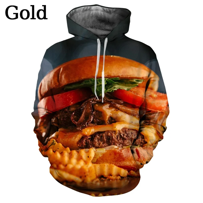 

2022 Funny Food 3D Printing Fashion Trend Men's Hoodie Street Style