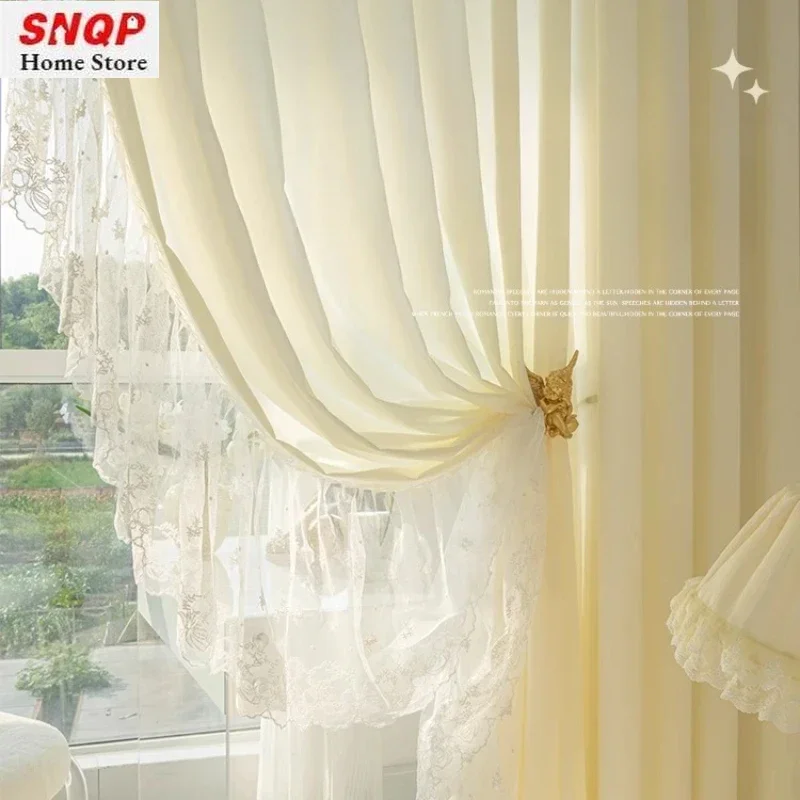 Изготовленный на заказ размер французские кружевные цветы белый тюль прозрачные