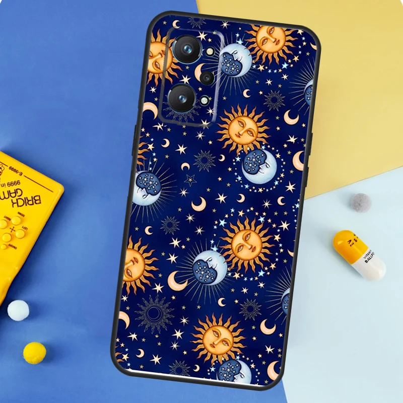 Чехол Funny Sun Moon Face для Realme GT 6 6T 5 7 Pro C67 C61 C55 C53 C51 C21Y C25S C75 10 11 12 13 14 Plus