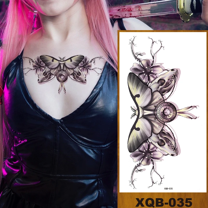 Временные тату-наклейки для женщин и девушек руки поддельные шеи тату на грудь
