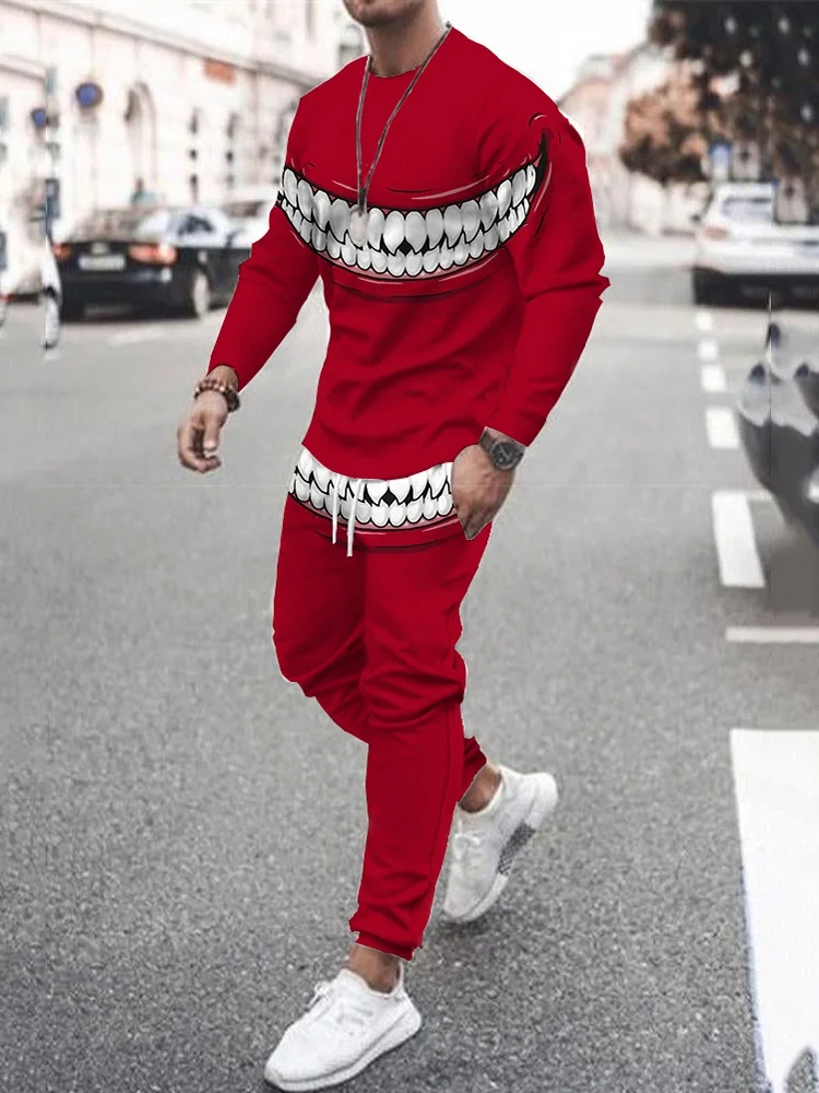 

Fashion Cool 3D Digital Printed O Neck Men's Two Piece Set 2022 Autumn and Winter New Casual Fashion Long Sleeve Sports Suit